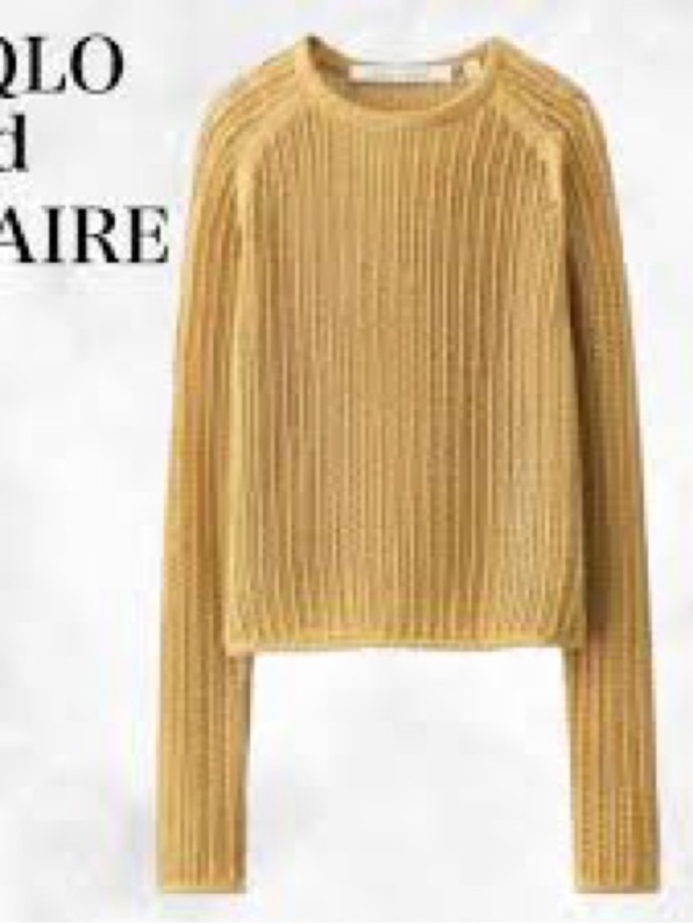 Uniqlo Golden  Camel Ribbed Crewneck Sweater